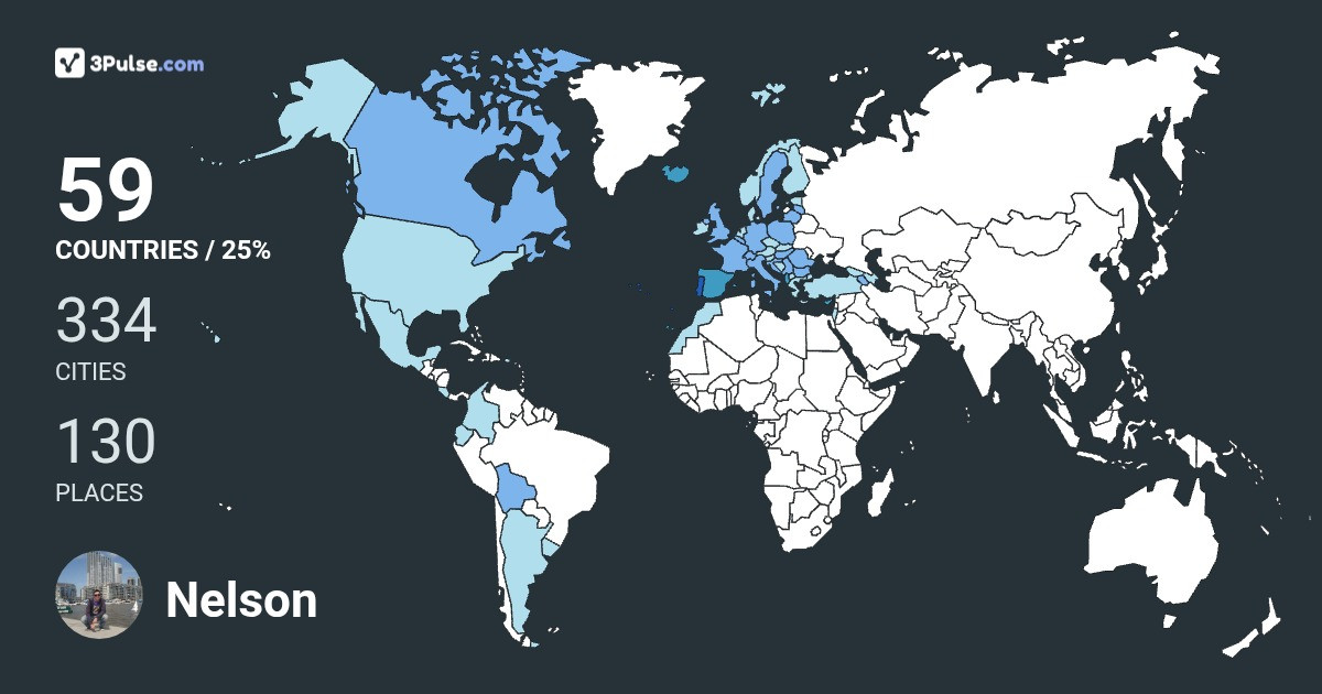 Nelson Costa's Travel Map Image
