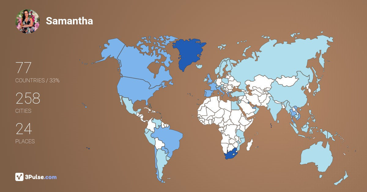 Samantha Vandersteen's Travel Map Image