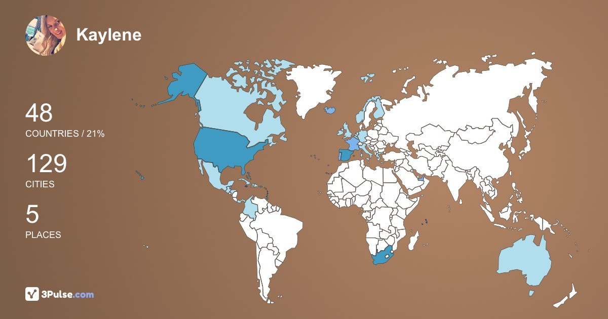 Kaylene Muller's Travel Map Image