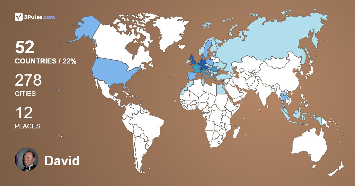 David Horan's Travel Map Image