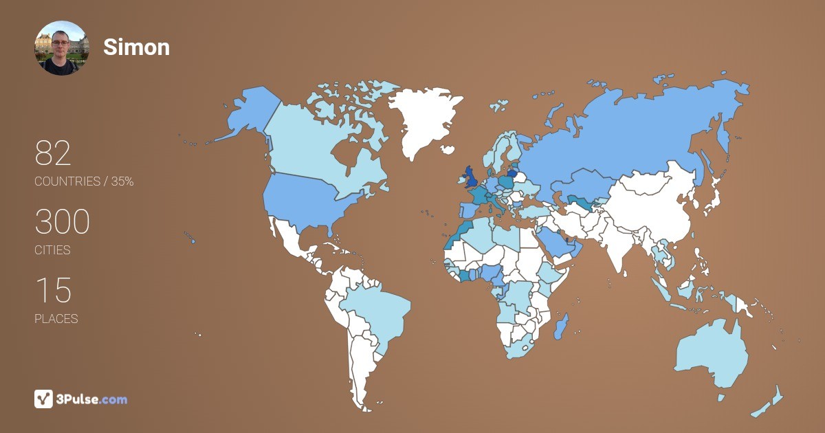Simon Gooch's Travel Map Image