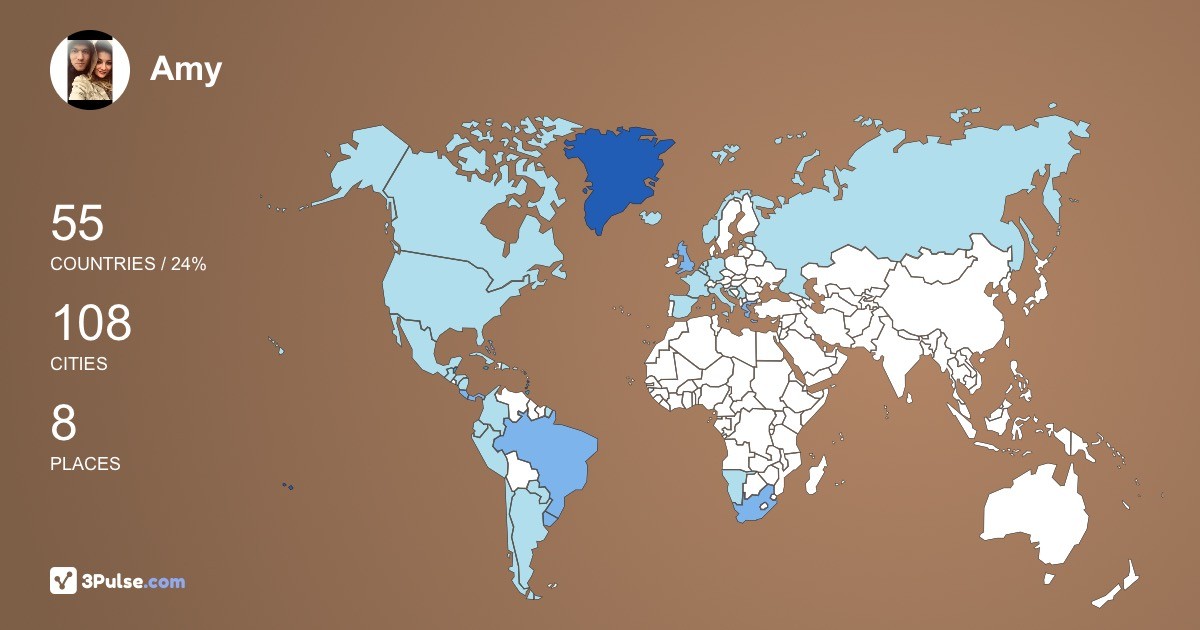 Amy Peake's Travel Map Image