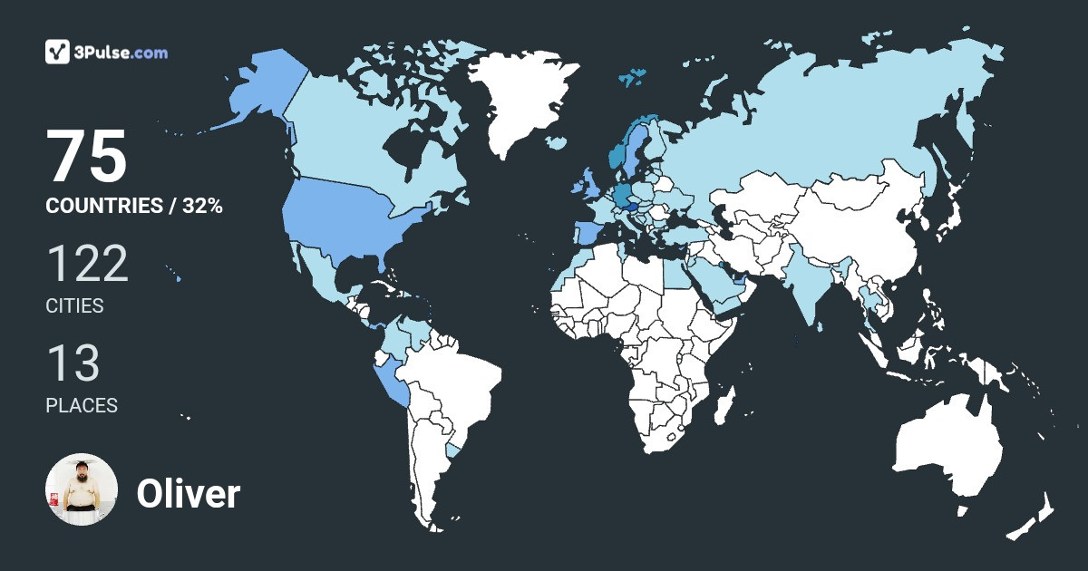Oliver Heller's Travel Map Image