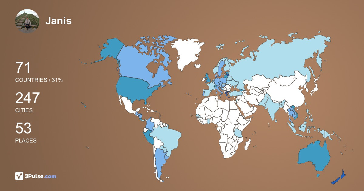 Изображение Карты путешествий Janis Rantins