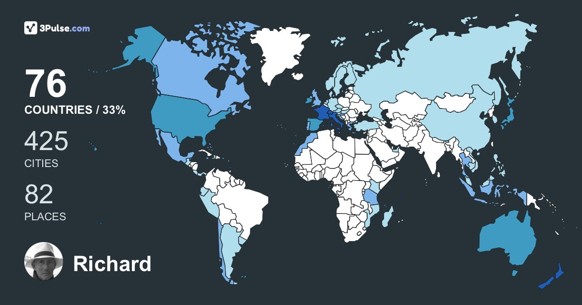 Richard Corelli's Travel Map Image