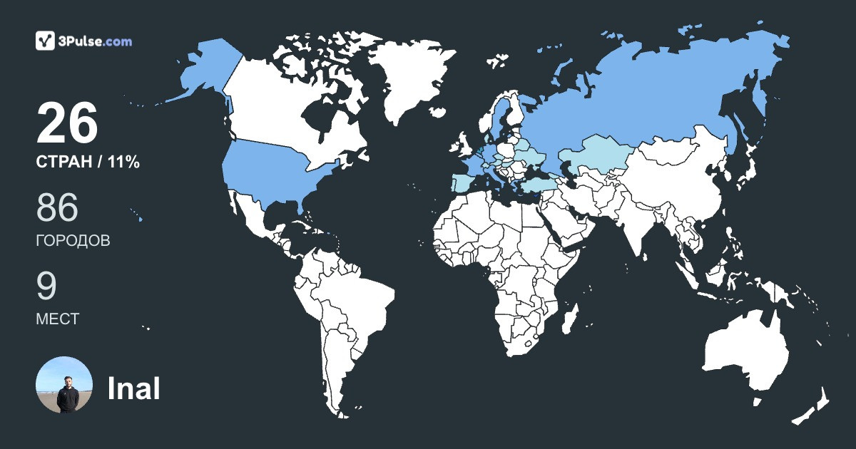 Inal Arsanukaev's Travel Map Image