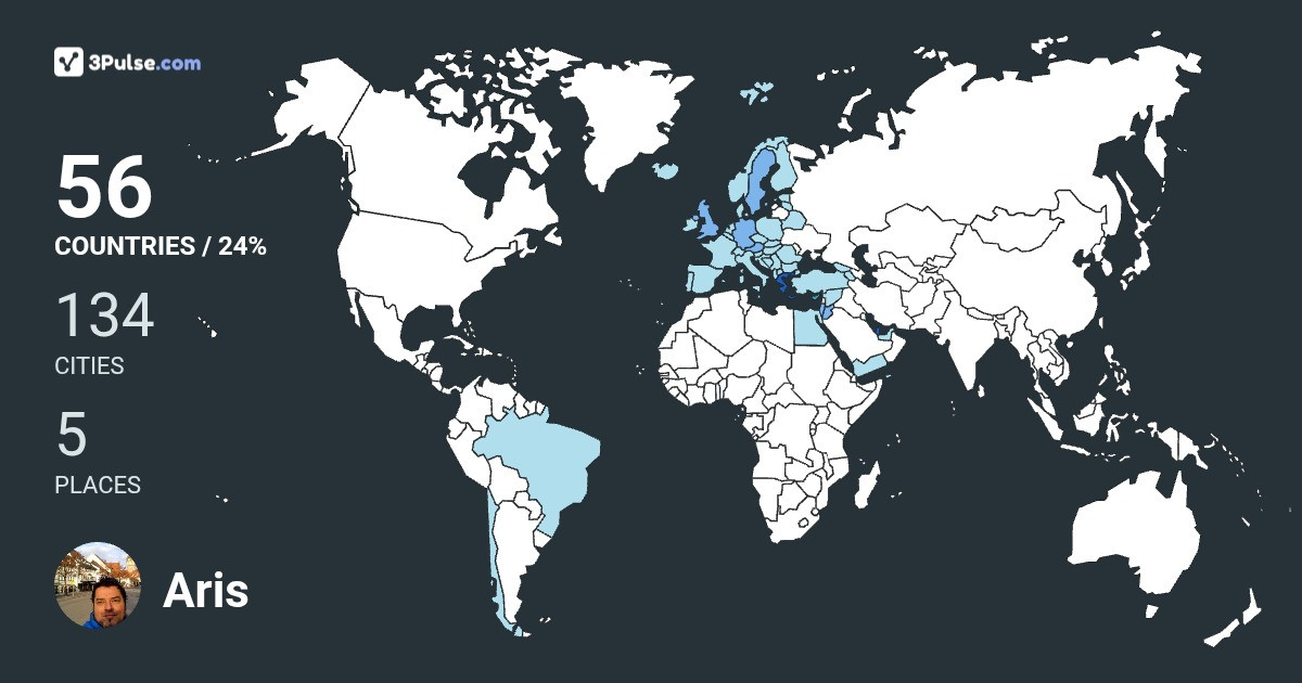 Aris Tsalmanis's Travel Map Image