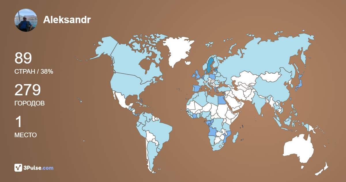 Aleksandr Telushkin's Travel Map Image