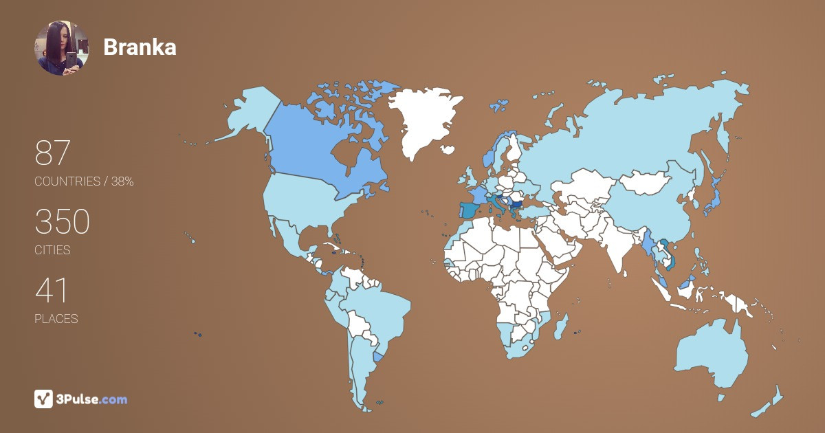 Branka Petrushevska's Travel Map Image