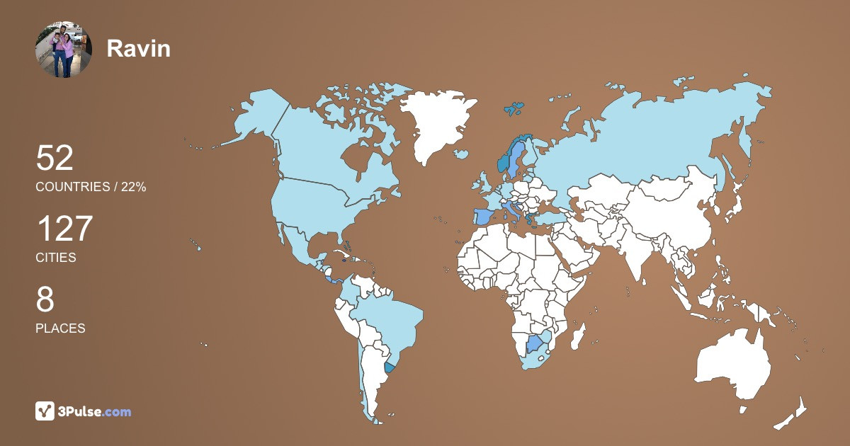 Изображение Карты путешествий Ravin Bhookhul