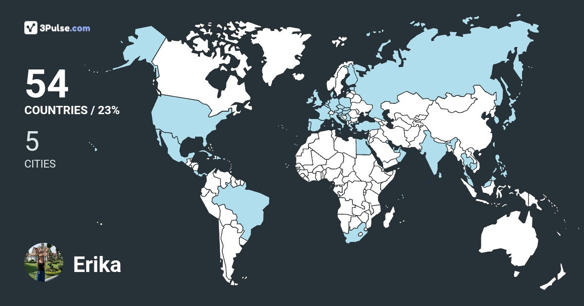 Erika Kozma's Travel Map Image