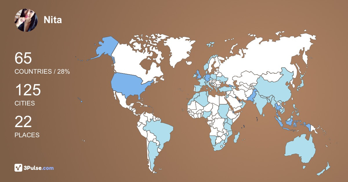 Nita Pikula's Travel Map Image
