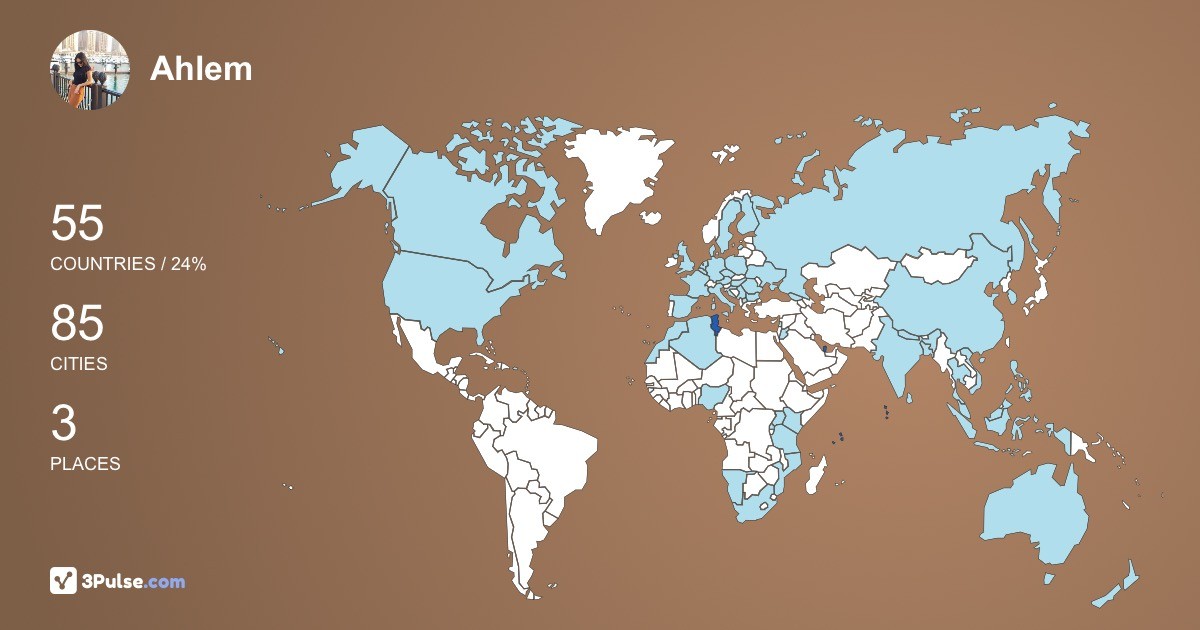 Ahlem Braiek's Travel Map Image