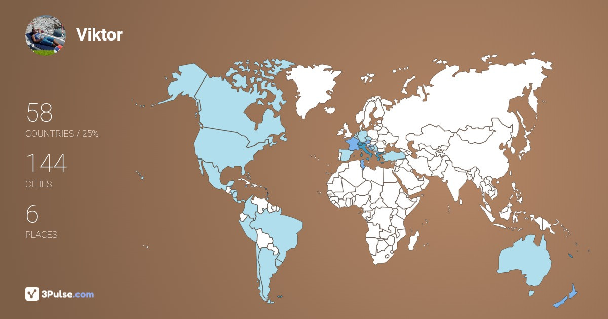 Viktor Klacik's Travel Map Image