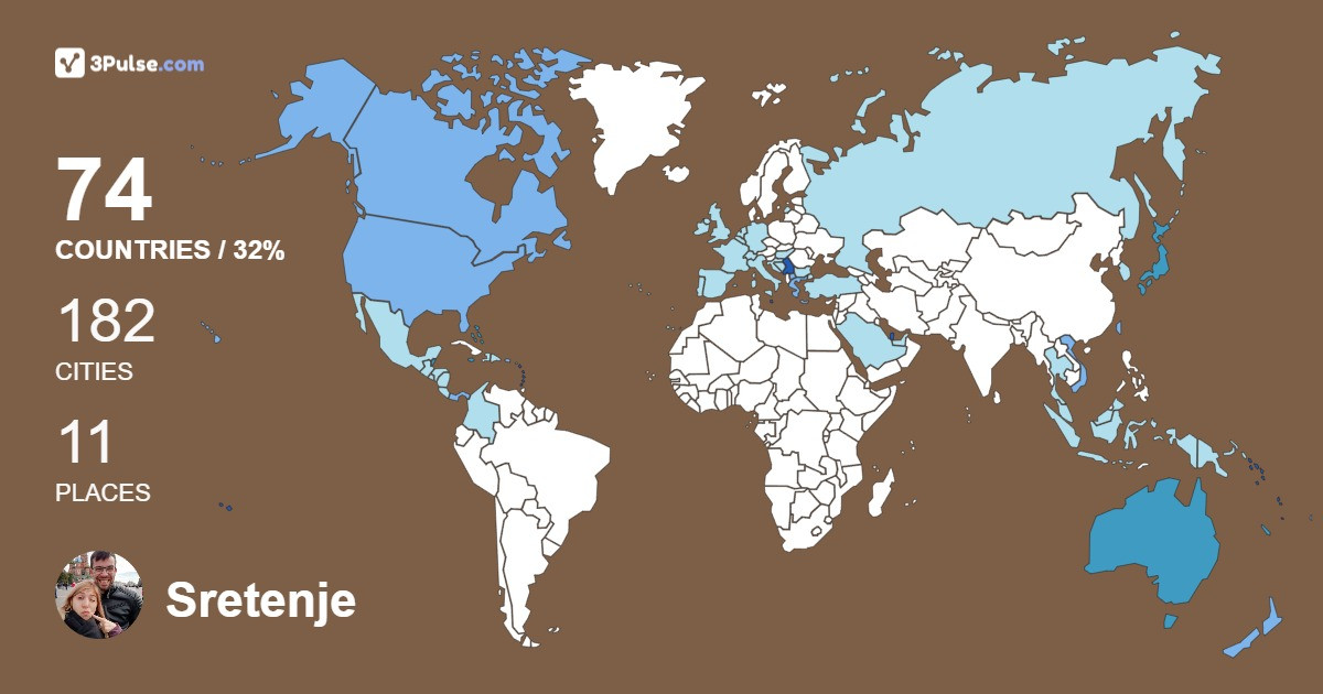 Sretenje Vuletica's Travel Map Image
