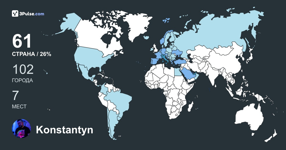Konstantyn Makarov's Travel Map Image
