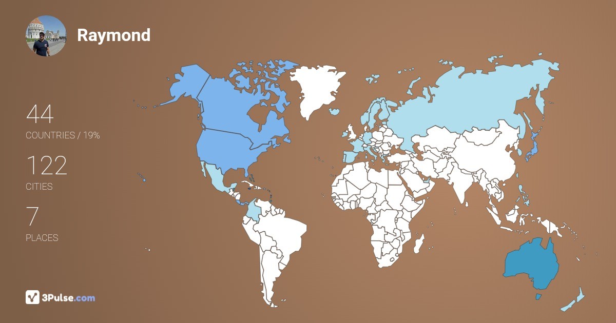 Raymond Grills's Travel Map Image