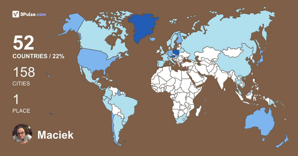 Maciek Dzierzawski's Travel Map Image
