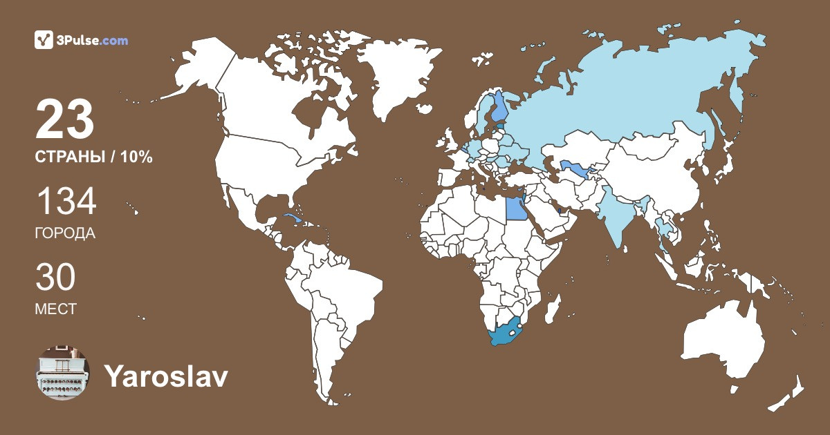 Yaroslav Protsko's Travel Map Image