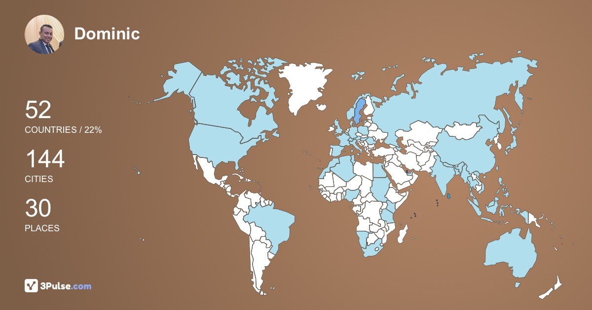 Dominic Silva's Travel Map Image
