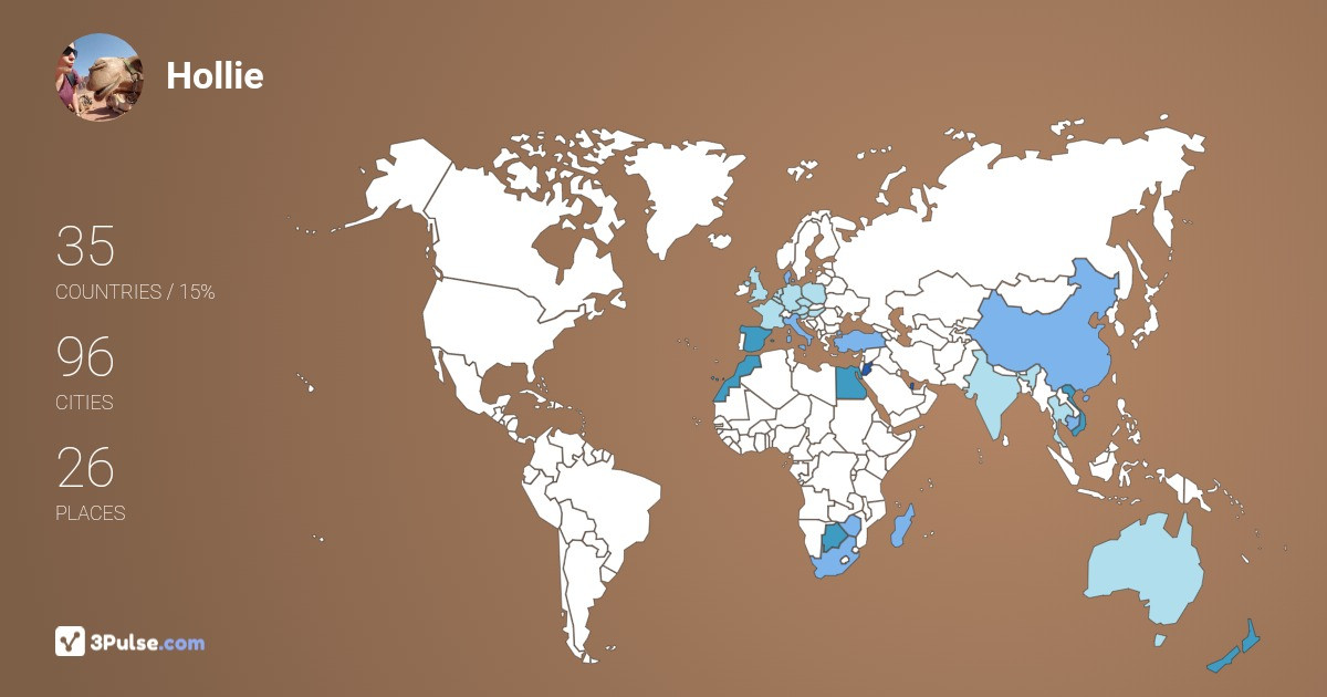 Hollie McMahon's Travel Map Image