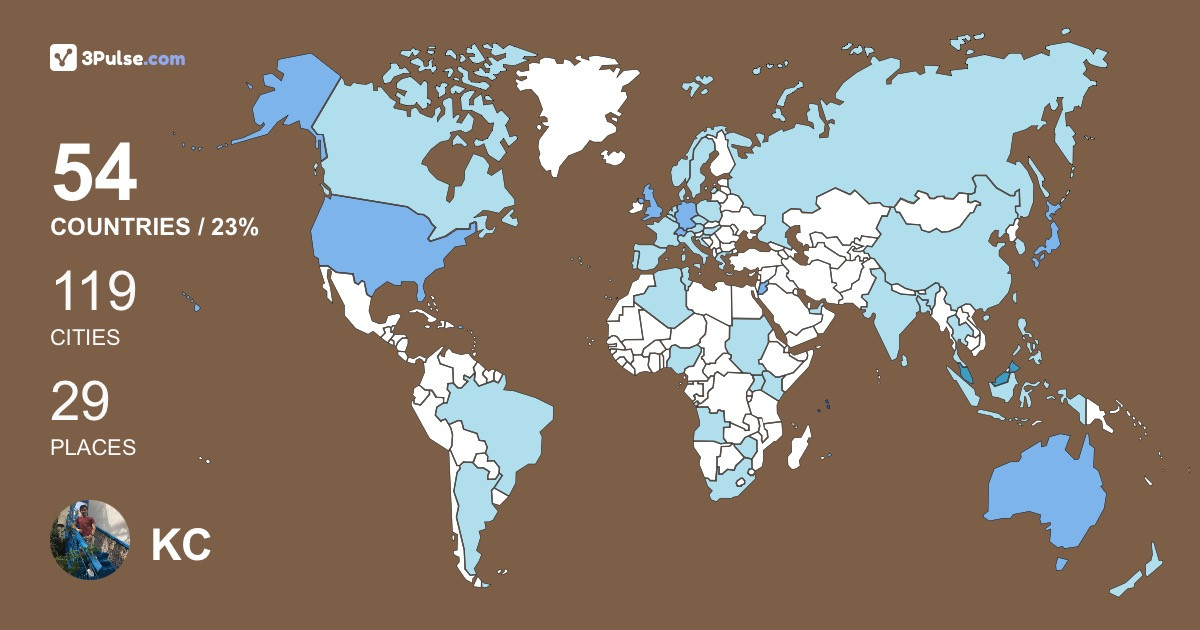 KC Gel's Travel Map Image