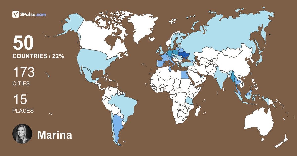 Marina Lyashenko's Travel Map Image