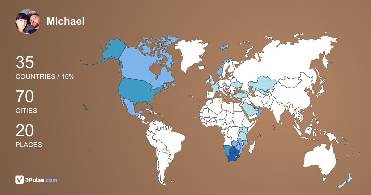 Michael Dix's Travel Map Image