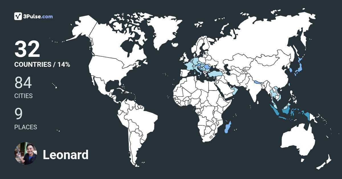 Leonard Aditya's Travel Map Image