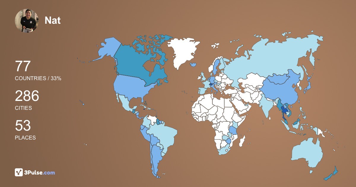 Nat Gullayanon's Travel Map Image