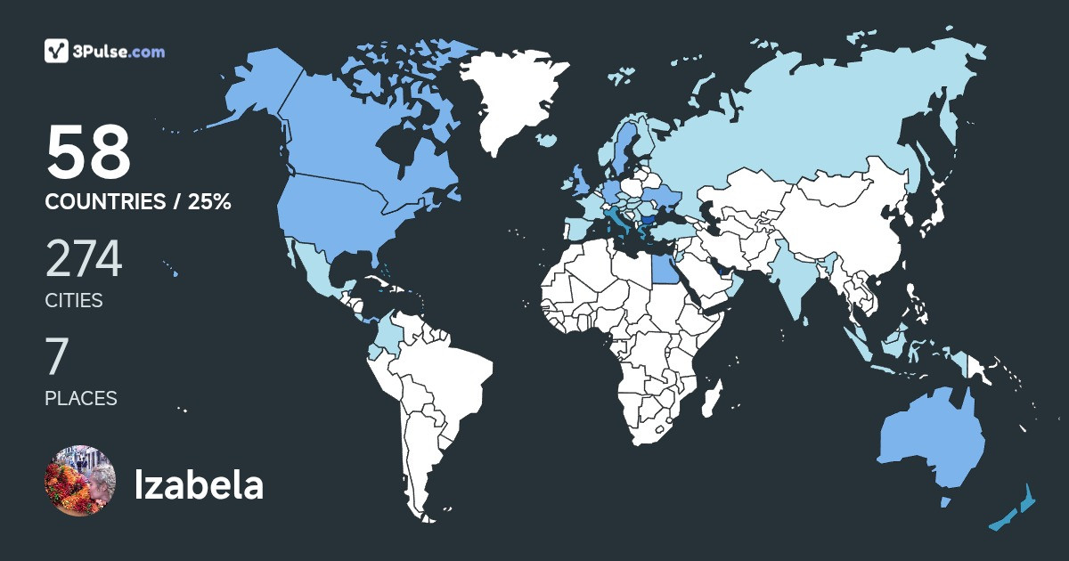 Izabela Chakarova's Travel Map Image
