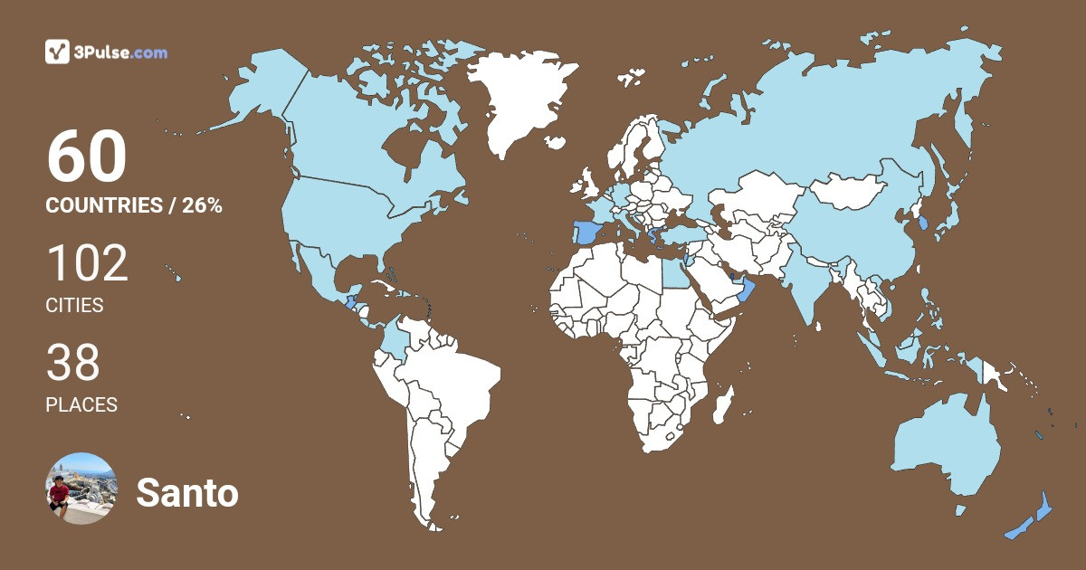 Santo Kalapadang's Travel Map Image