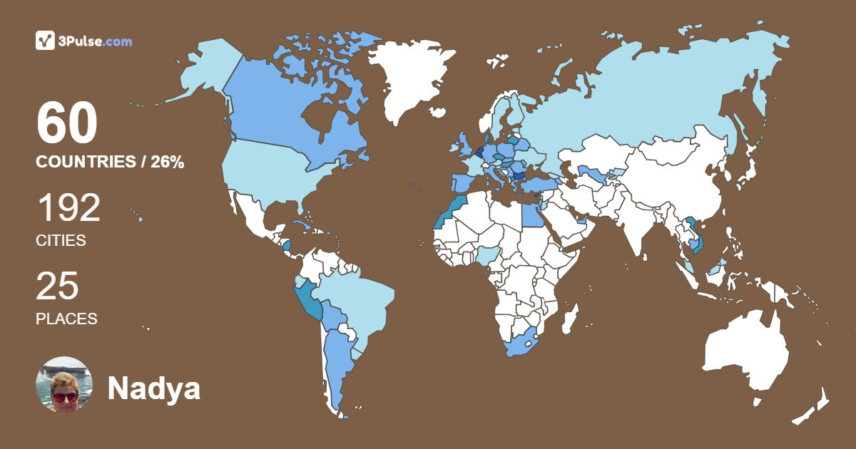 Nadya Boneva's Travel Map Image