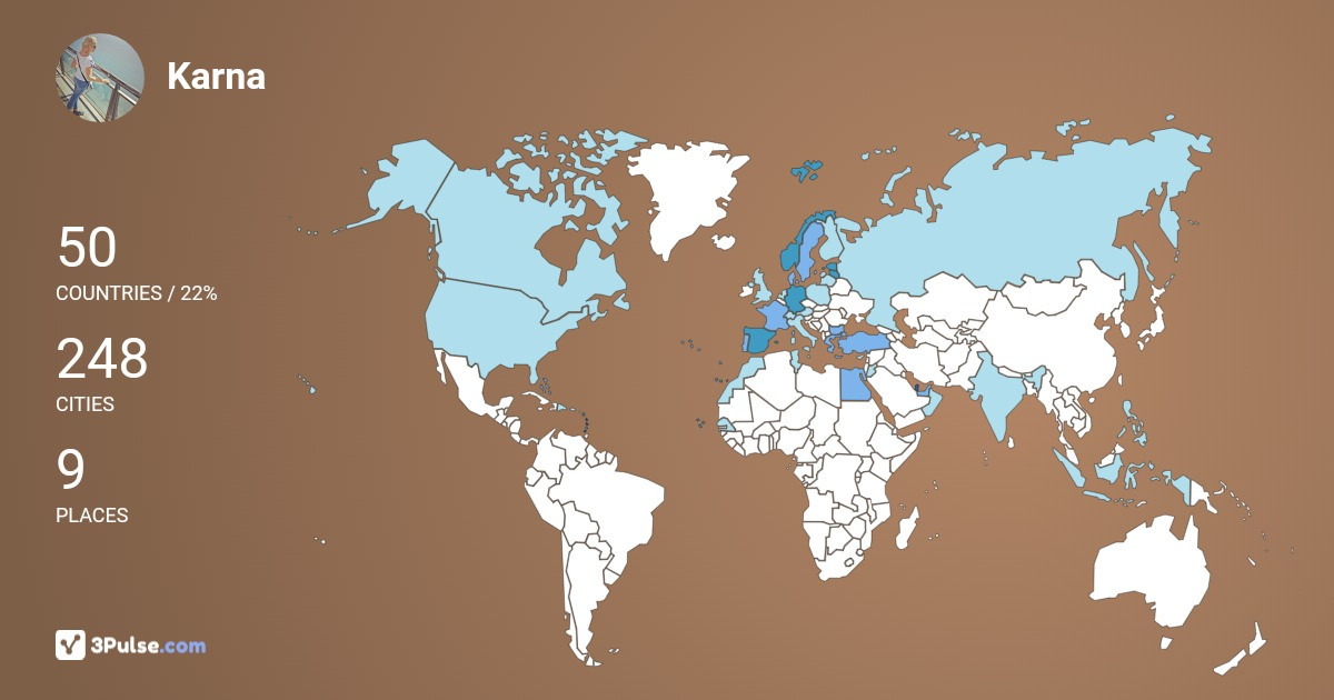 Karna Romane's Travel Map Image