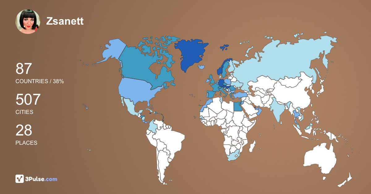 Zsanett Zsurkan's Travel Map Image