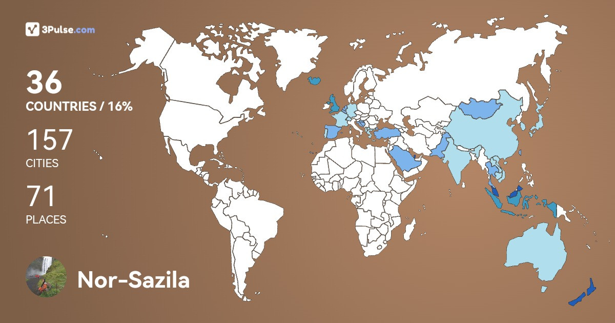 Nor-Sazila Mohd-Tahir's Travel Map Image