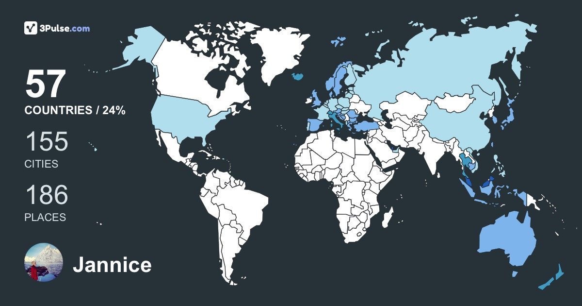 Jannice Yong's Travel Map Image