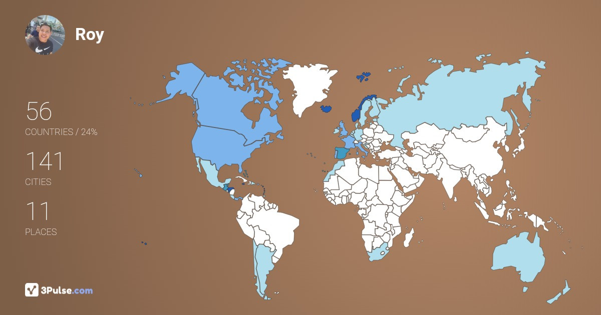 Roy Pineda's Travel Map Image