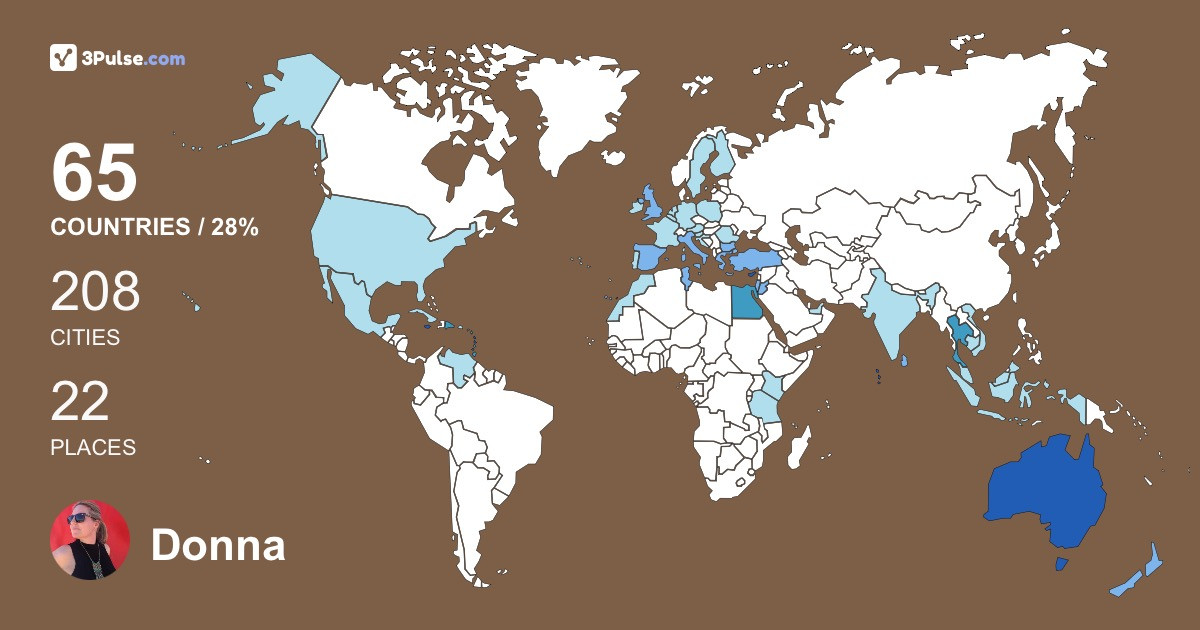 Donna Russell's Travel Map Image