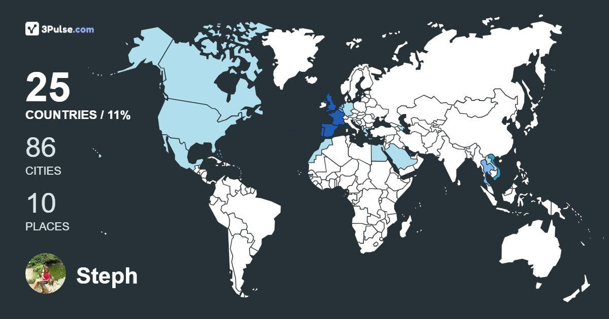 Steph Alberry's Travel Map Image