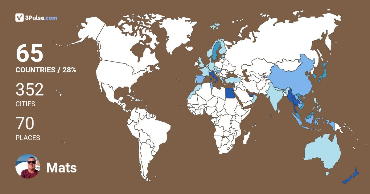 Mats Johansson's Travel Map Image