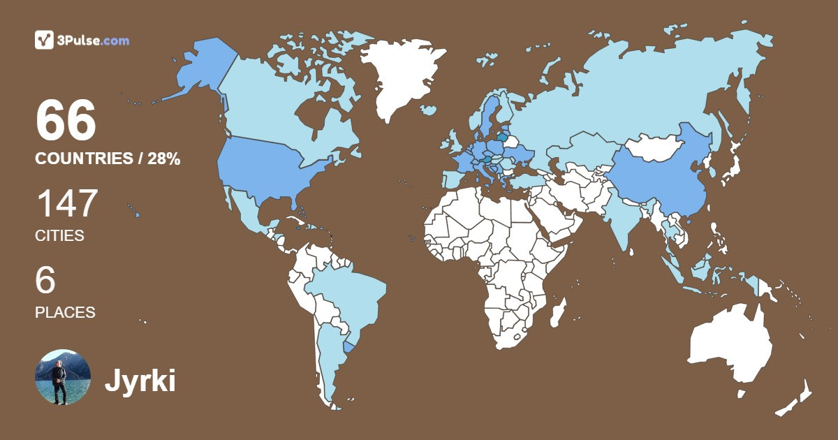 Изображение Карты путешествий Jyrki Hyytiinen