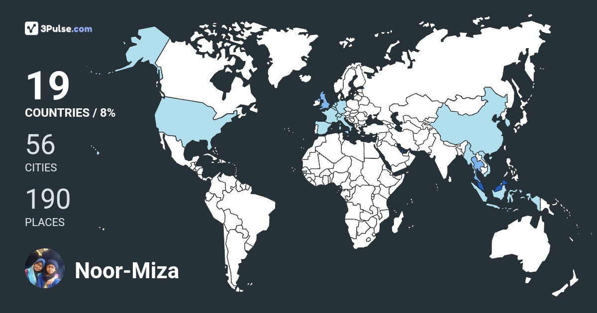 Noor-Miza Razali's Travel Map Image