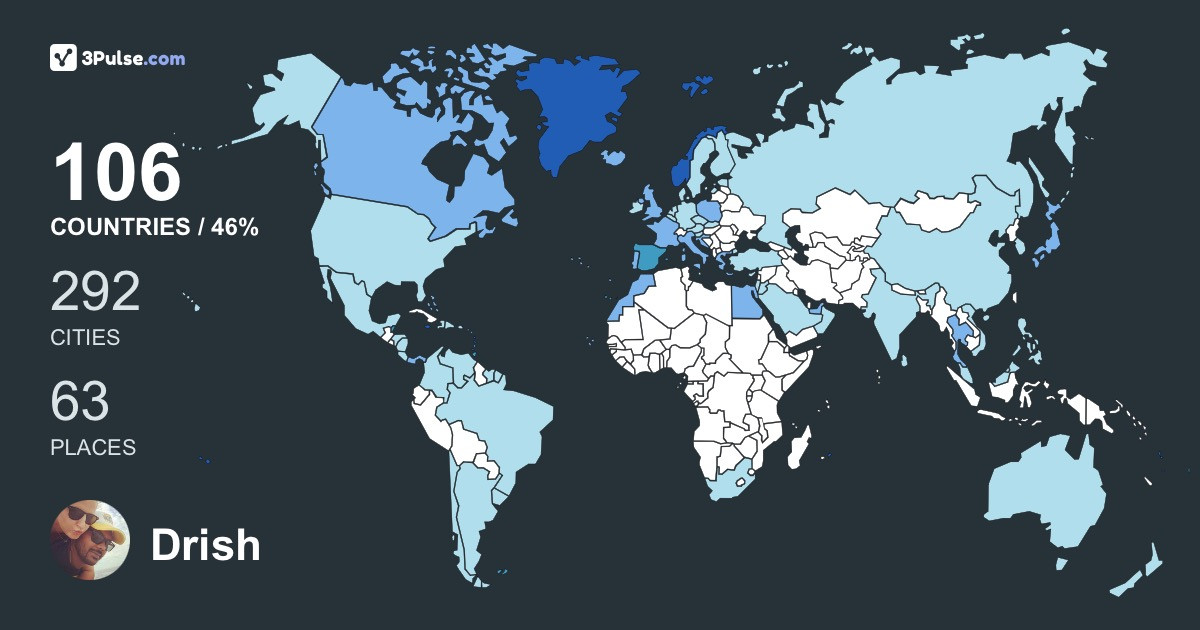 Drish Masterfellon's Travel Map Image