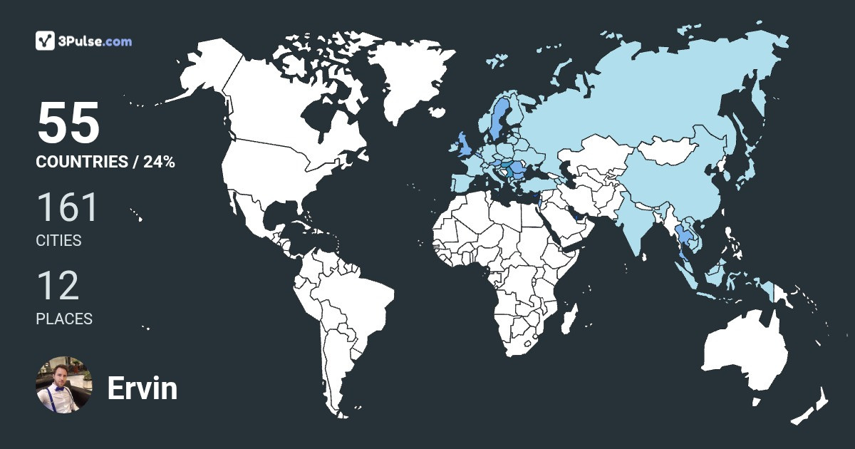 Ervin Juhasz's Travel Map Image
