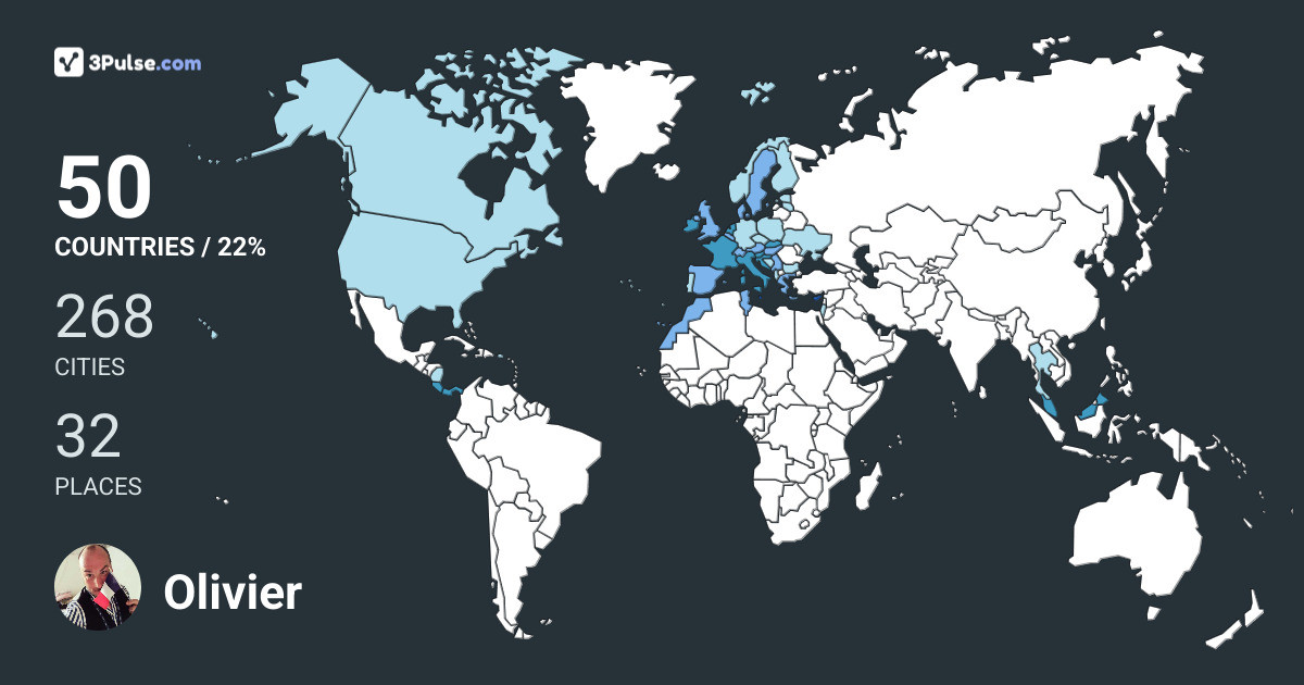 Olivier Rocher's Travel Map Image