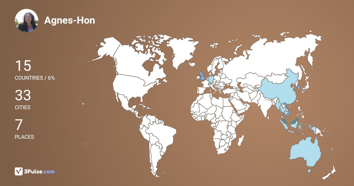 Agnes-Hon Sook-Shau's Travel Map Image