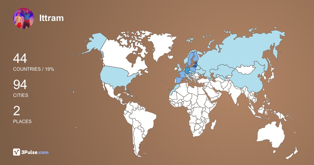Ittram Nilk's Travel Map Image