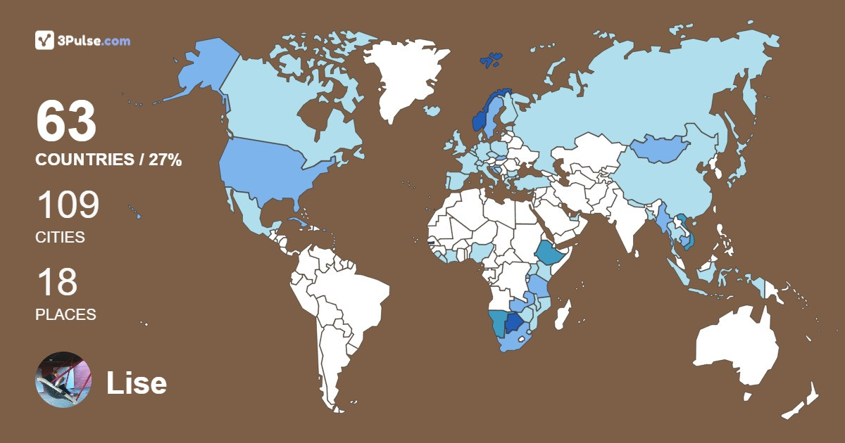 Lise Hansen's Travel Map Image