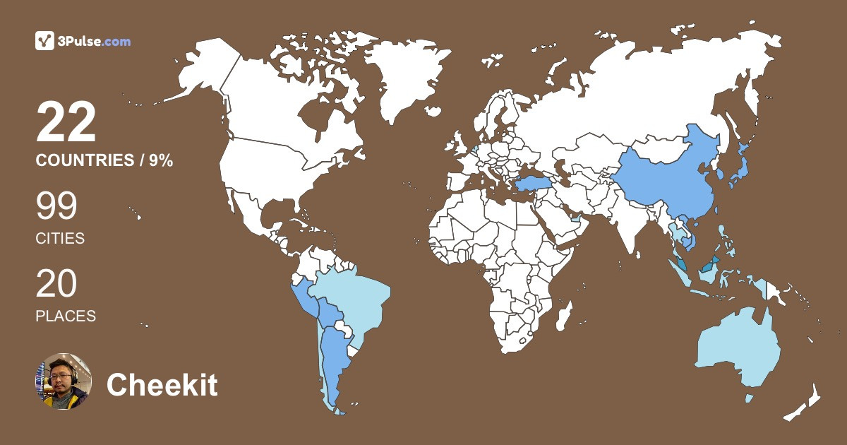 Cheekit Lee's Travel Map Image